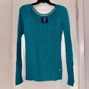 American Eagle Women’s Teal Green Knit Sweater - Size Medium